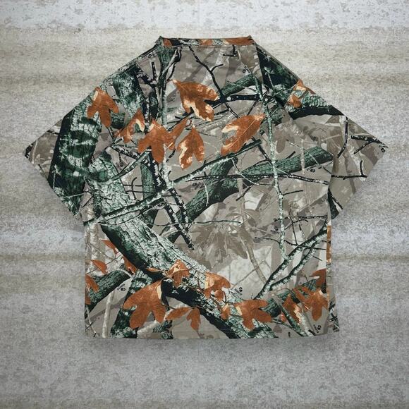Vintage Fusion 3D Hunting Camo Shirt Cotton Short Sleeve Woodland 90s - Picture 2 of 4